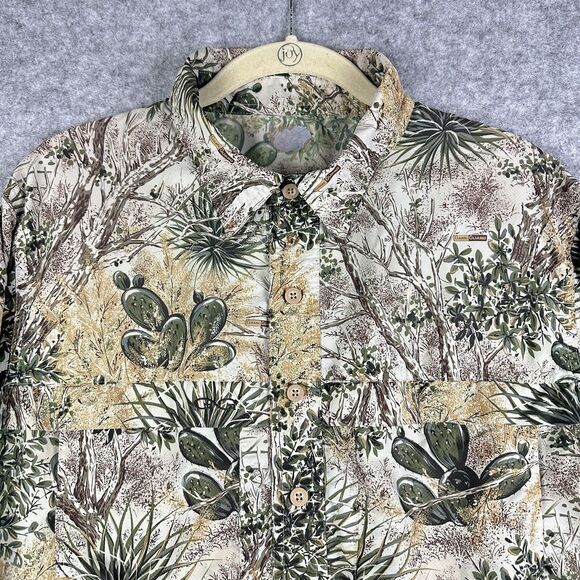 Game Guard Shirt Mens M Desert Camo Performance Vented Pockets Beach Boat STAIN* - Picture 2 of 12